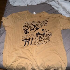 Next Level Apparel Tan Short Sleeve Tee with Graphic Design